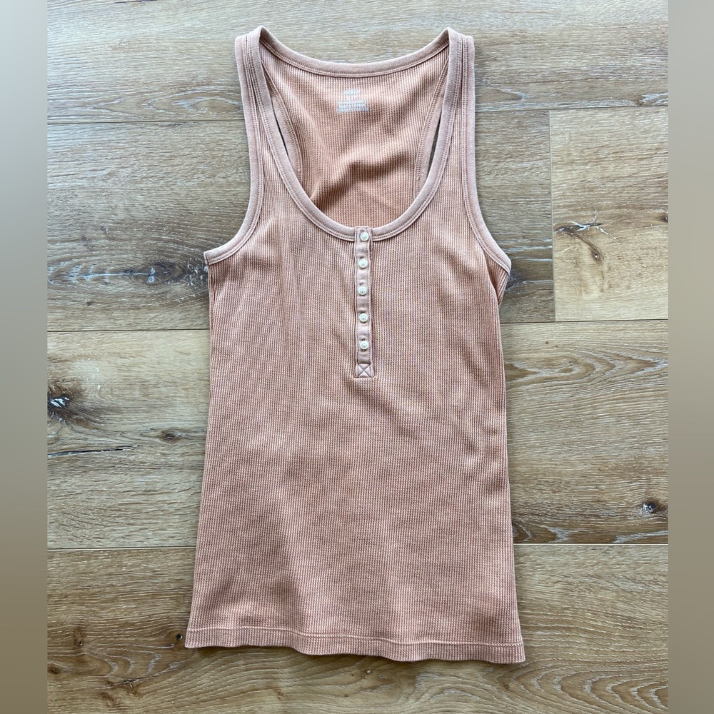 American Eagle Waffle Knit Button Tank